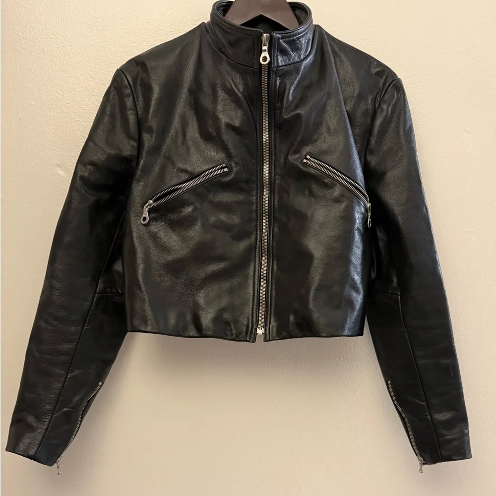 Milwaukee Black Moto Leather Jacket Women's Size Large - Picture 1 of 10
